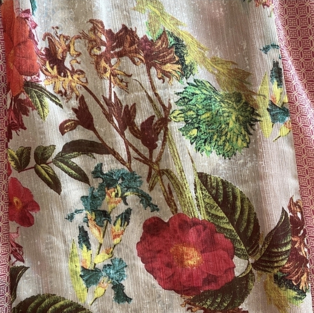Anthropologie Meadow Rue Roselle Floral Print Semi-sheer Lace Blouse, Sz Small  - Picture 8 of 13
